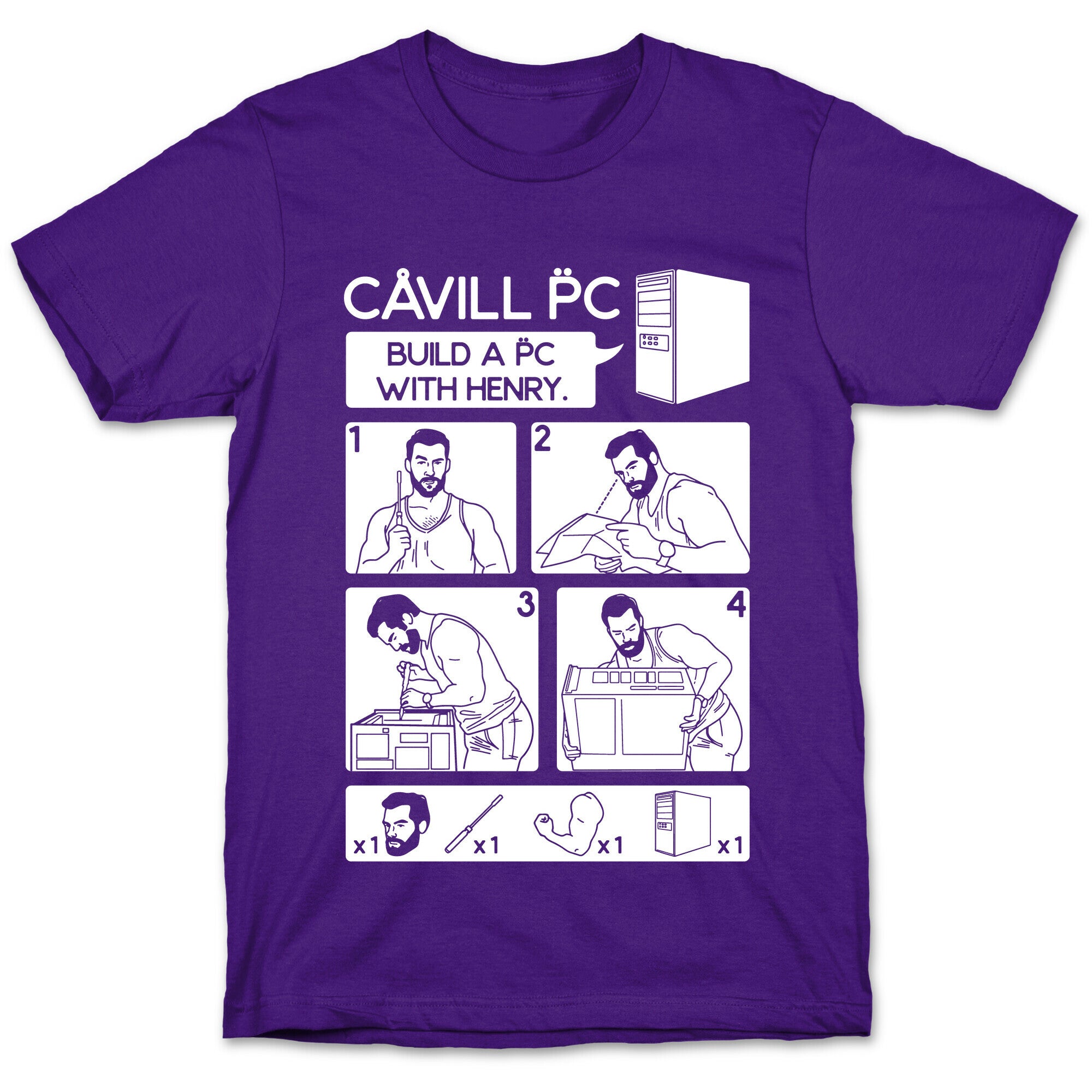 Cavill PC Parody White Print T-Shirt